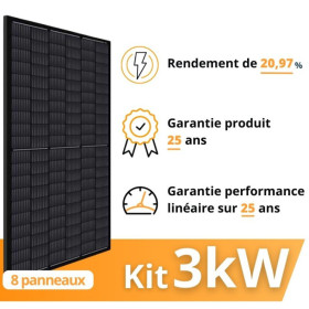 KIT PHOTOVOLTAIQUE TRIPHASE 3.375KW PORTRAIT (9PANNEAUX) APS